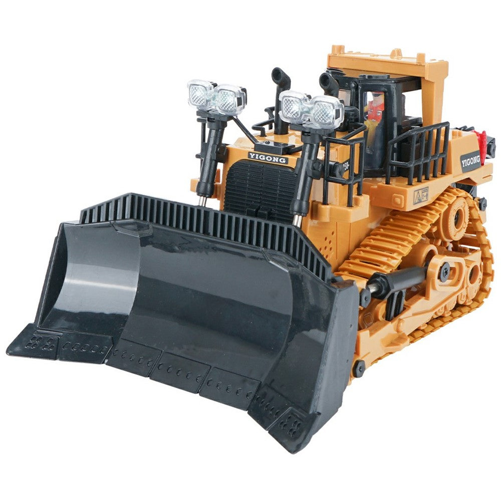 1046 2.4G Remote Control 9 Channel RC Construction Vehicle Gift 1:24 Tracked Heavy Bulldozer, 3KG Load Capacity