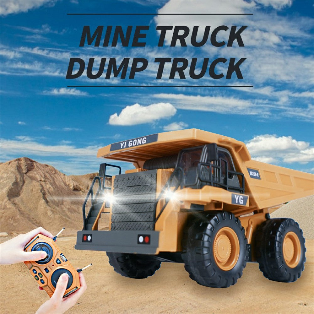 1048 1:24 Scale RC Dump Truck 9 Channel 2.4G Remote Control Construction Vehicle Gift , 2.5KG Load Capacity