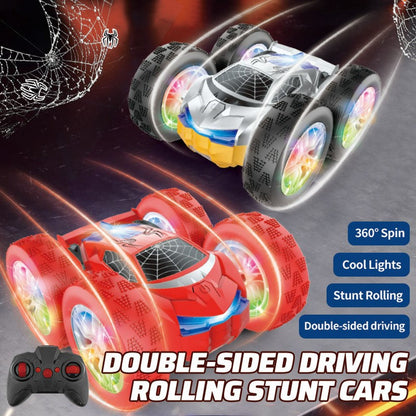 998 Remote Control Stunt Car Kids 2.4G Double Sided Flip Rolling Vehicle Toy with Cool Light