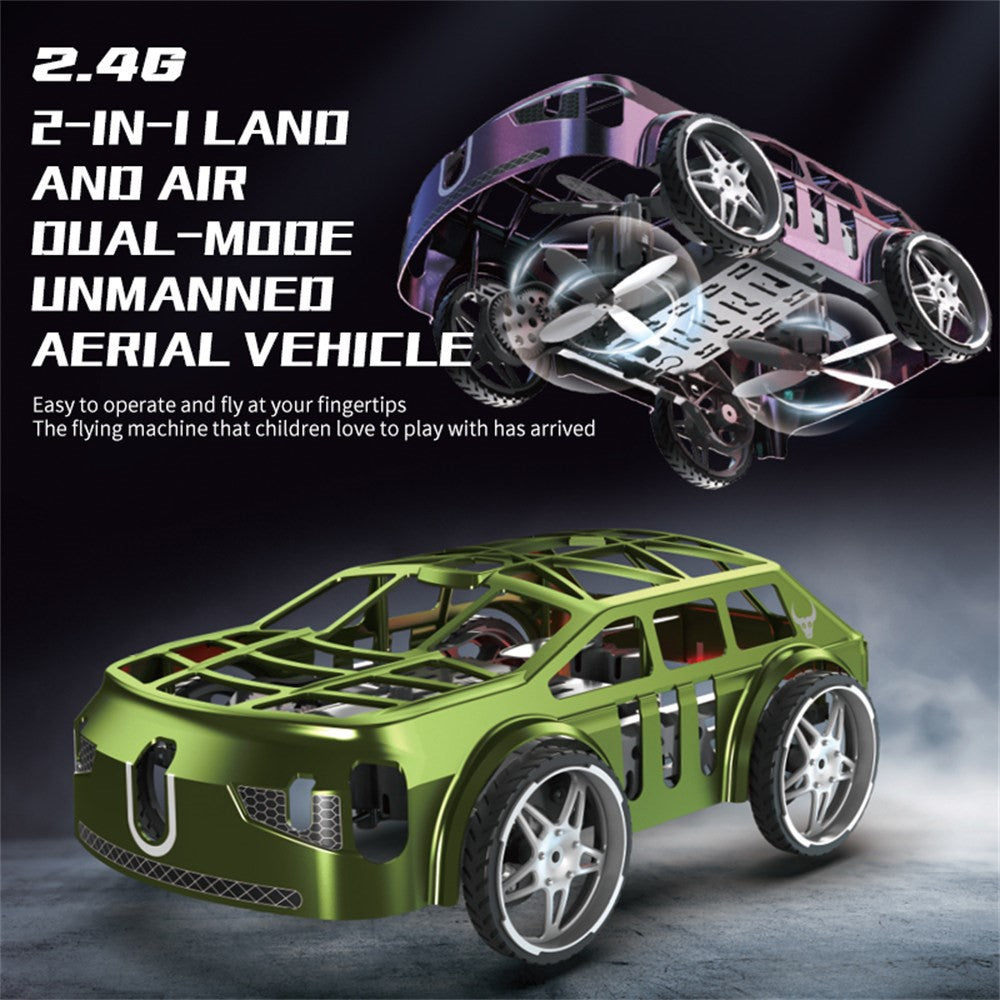 ZLL SG900pro Land and Air Dual Mode Drone RC Car Intelligent Hover LED Lights RC Vehicle Toy, 2 Batteries