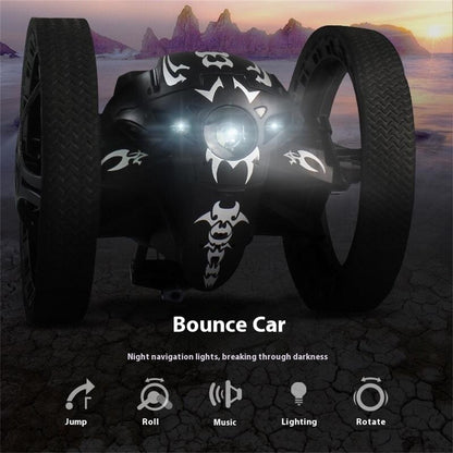 Stunt RC Car Remote Control 360 Degree Rotation Light Music Bounce Vehicle Toy with Camera
