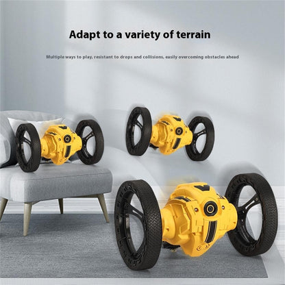 Stunt RC Car Remote Control 360 Degree Rotation Light Music Rechargeable Bounce Vehicle Kids Toy