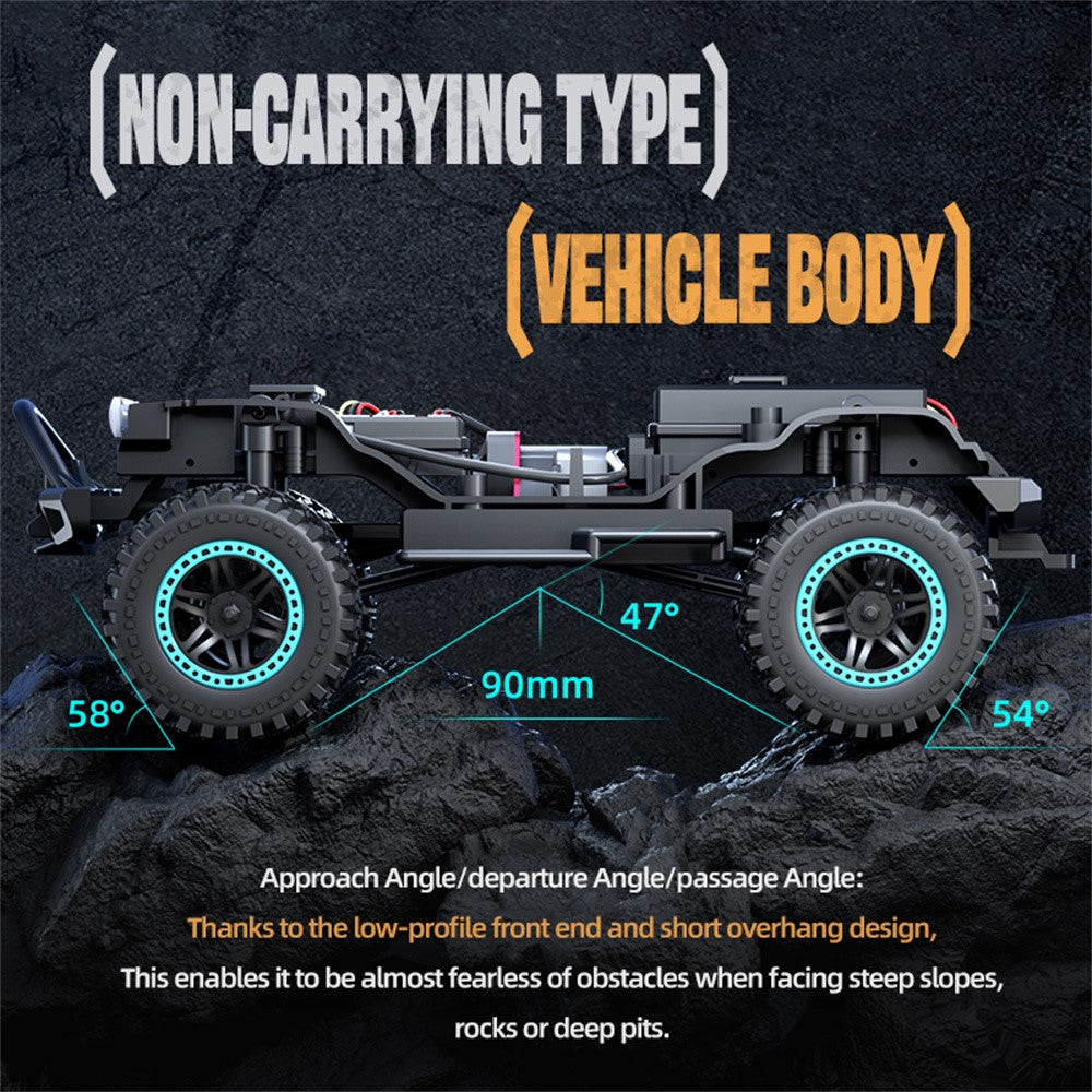 ZLL SG206PRO Brushed Motor RC Rock Crawler 1 / 20 Scale 4WD Off Road Vehicle with LED Light High Speed Car Toy, 3 Batteries