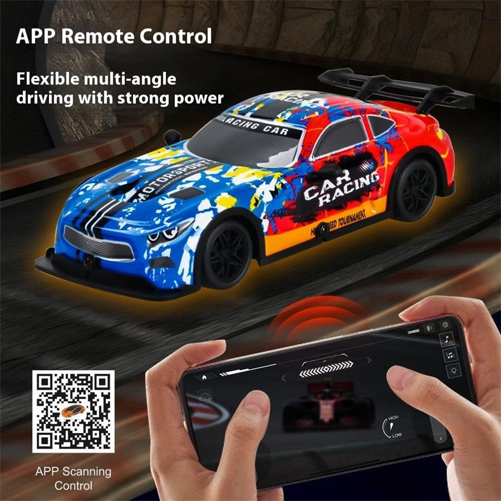 QX064-069 2.4G RC Car APP Controlled Drift Racing Vehicle Toy Model with Light / Sound Effects