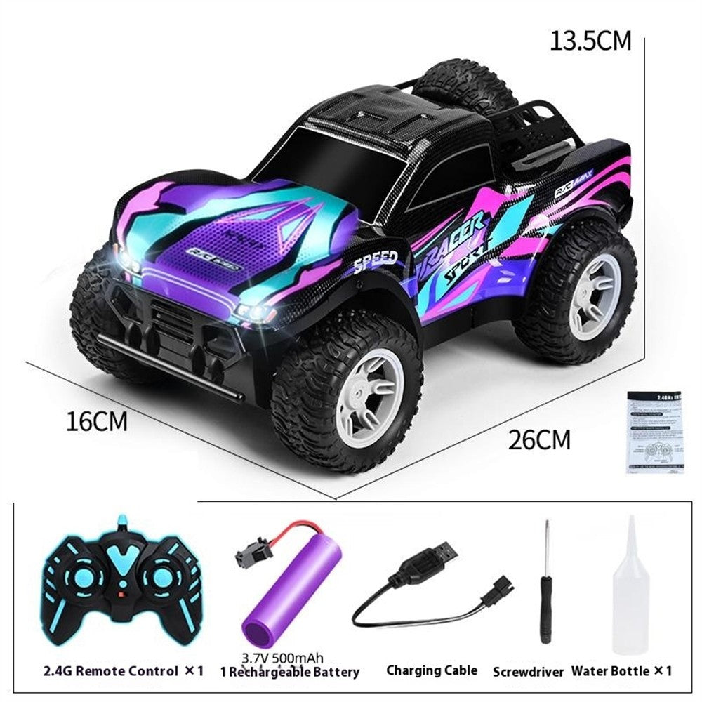 2.4G RC Pickup Truck Dual Spray Lights Sound Effects High Speed Off-Road Climbing Vehicle Toy Model
