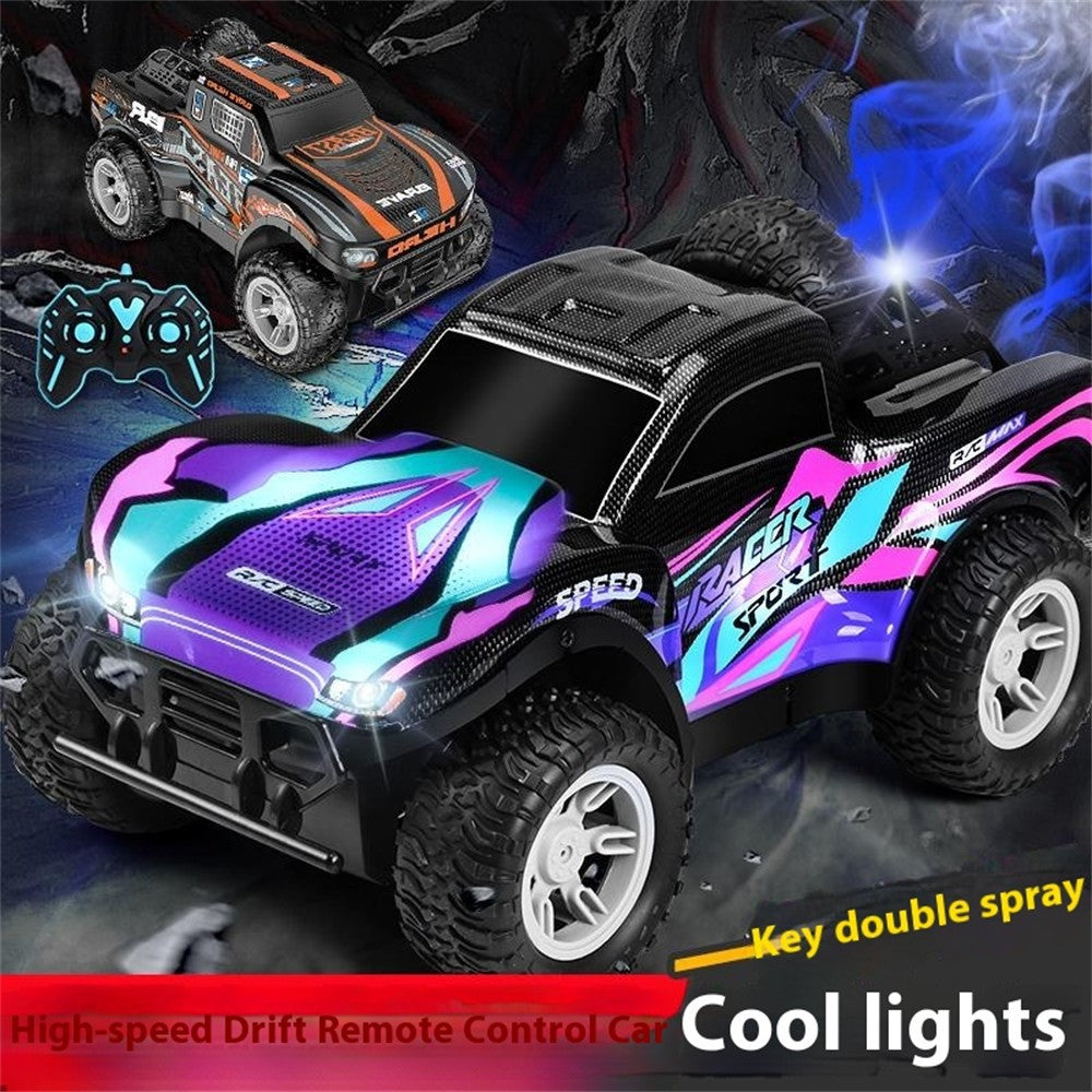 2.4G RC Pickup Truck Dual Spray Lights Sound Effects High Speed Off-Road Climbing Vehicle Toy Model
