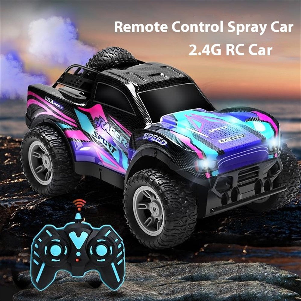 2.4G RC Pickup Truck Dual Spray Lights Sound Effects High Speed Off-Road Climbing Vehicle Toy Model