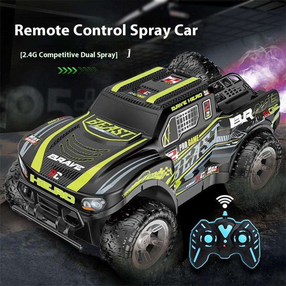 2.4G RC Pickup Truck Dual Spray Lights Sound Effects High Speed Off-Road Climbing Vehicle Toy Model