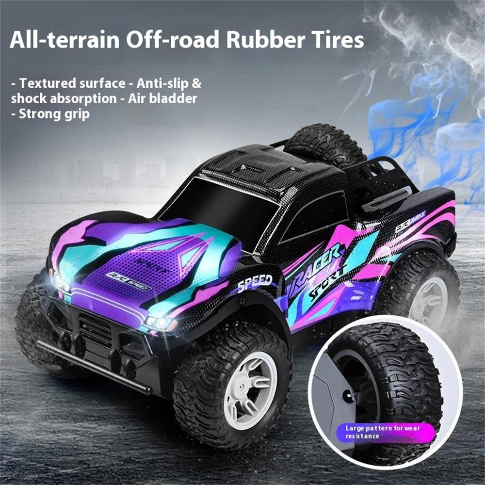 2.4G RC Pickup Truck Dual Spray Lights Sound Effects High Speed Off-Road Climbing Vehicle Toy Model