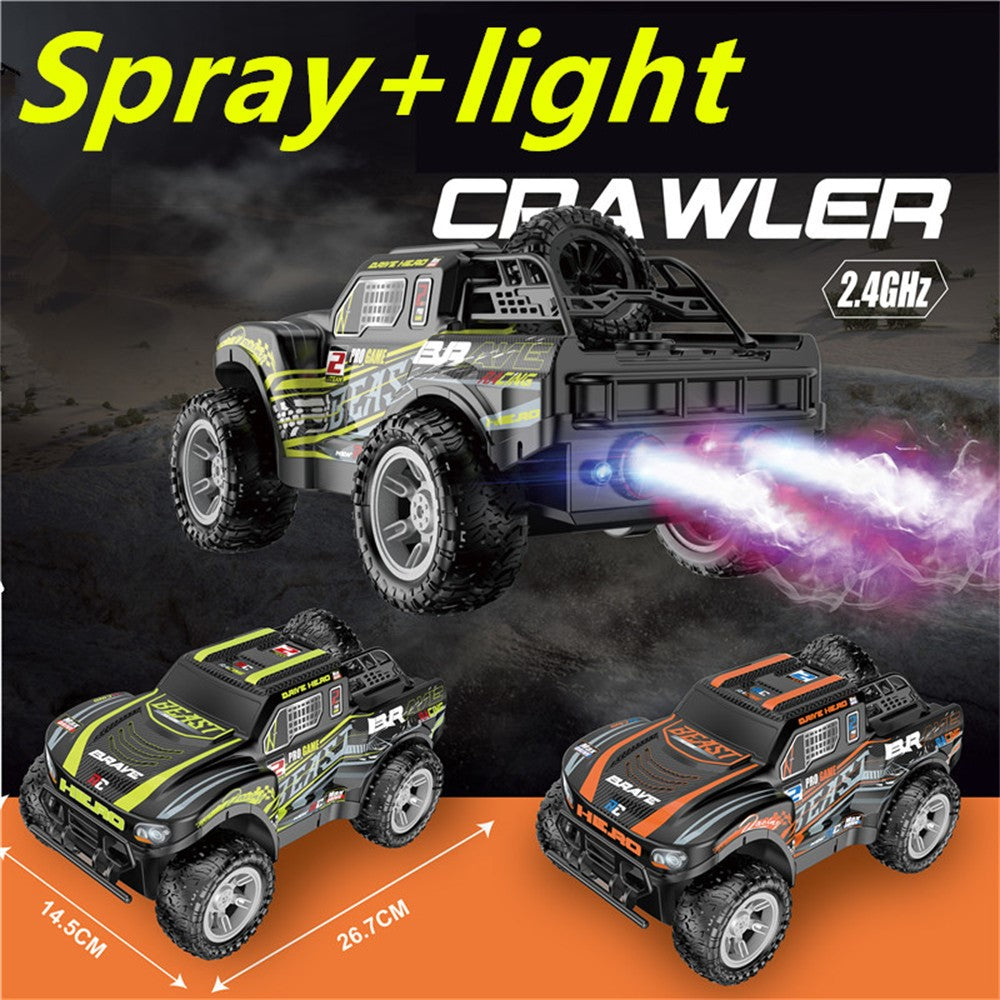2.4G RC Pickup Truck Dual Spray Lights Sound Effects High Speed Off-Road Climbing Vehicle Toy Model