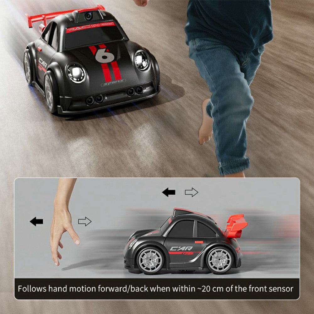 C6 Mini Cartoon RC Car Electric Vehicle Toy with Camera / 2.4 Inch Screen Controller / Music Function