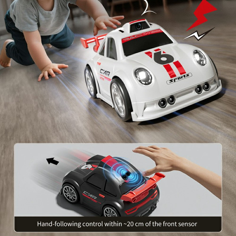 C6 Mini Cartoon RC Car Electric Vehicle Toy with Camera / 2.4 Inch Screen Controller / Music Function