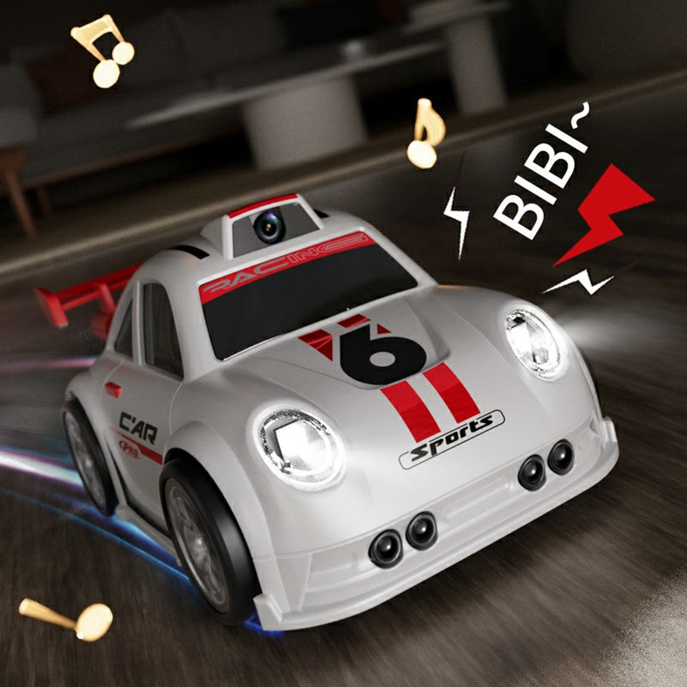 C6 Mini Cartoon RC Car Electric Vehicle Toy with Camera / 2.4 Inch Screen Controller / Music Function