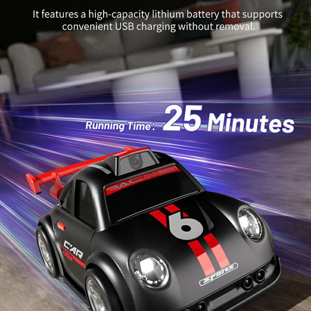 C6 Mini Cartoon RC Car Electric Vehicle Toy with Camera / 2.4 Inch Screen Controller / Music Function