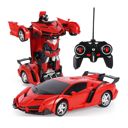 2 In 1 Transformation Robots Racing Car Toy RC Deformation Car Sports Vehicle Model Kids Gift