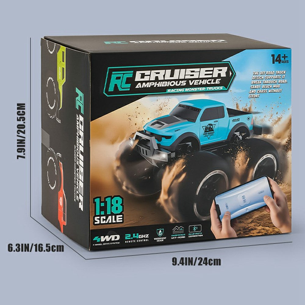 8860 1:16 Scale Amphibious RC Car 4WD Off-Road Vehicle 2.4GHz Remote Control Car Toy for Water Land