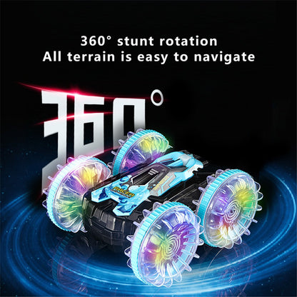 YL-92 2.4G Remote Stunt Rotating RC Car Xmas Toy Car Gift with Light for Kids