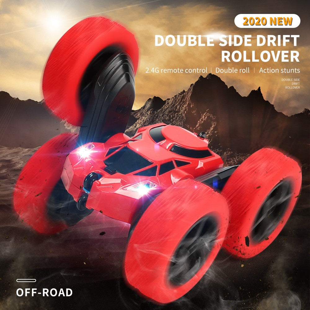 Flip Stunt Remote Control Car 7km / h High Speed RC Vehicle with LED Light Kids Toy Gift