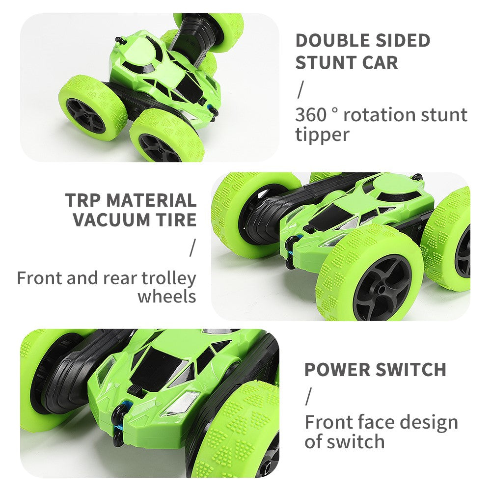 Flip Stunt Remote Control Car 7km / h High Speed RC Vehicle with LED Light Kids Toy Gift