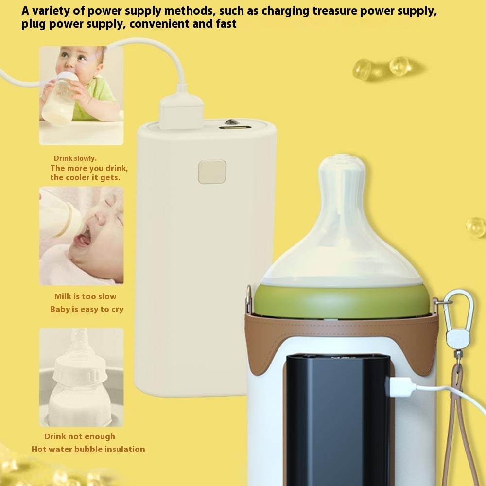 Portable Bottle Warmer Outdoor Baby Milk Heater Travel Feeding Insulation Bag Size L  /  EU Plug