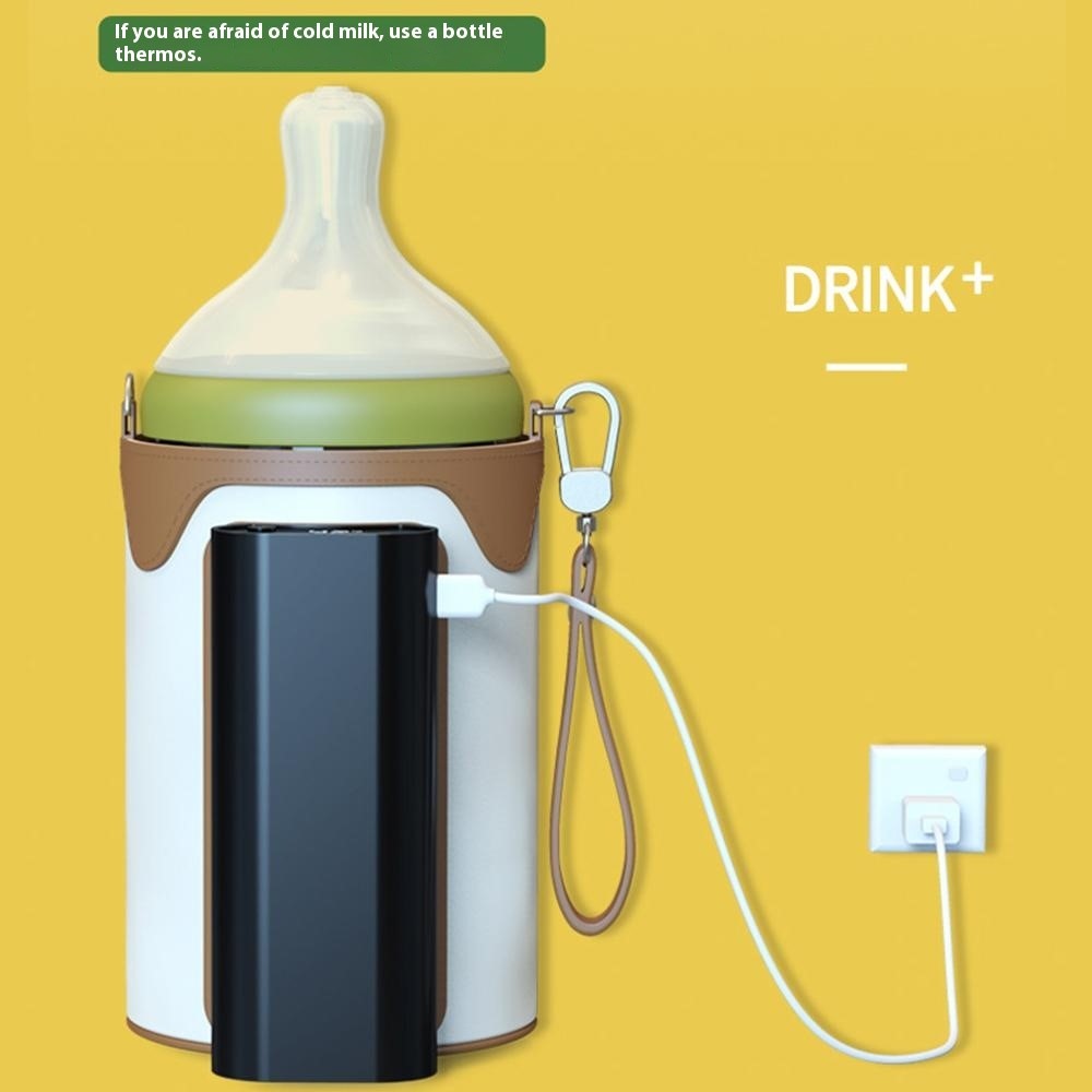 Portable Bottle Warmer Outdoor Baby Milk Heater Travel Feeding Insulation Bag Size L  /  EU Plug