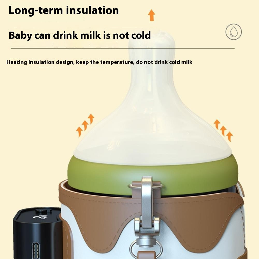 Portable Bottle Warmer Outdoor Baby Milk Heater Travel Feeding Insulation Bag Size L  /  EU Plug