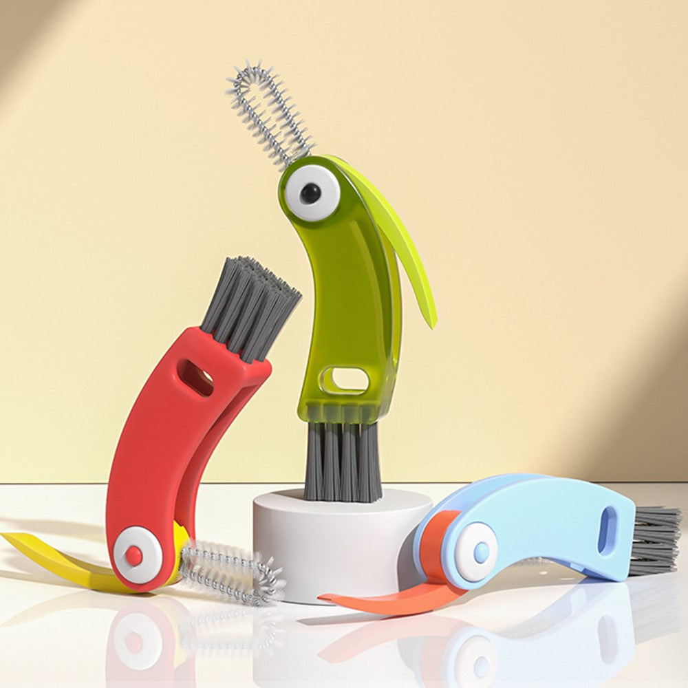 3-in-1 Multifunctional Cup Lid Brush Crevice Cleaning Brush Feeding Bottle Brush Cup Mouth Groove Washing Tool