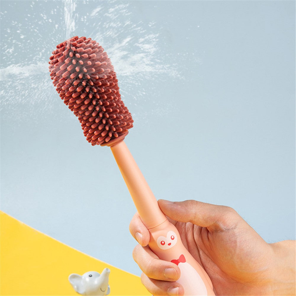 4 in 1 Food Grade Silicone Bottle Brush Baby Pacifier Cup Nipple Cartoon Cleaning Brush ST