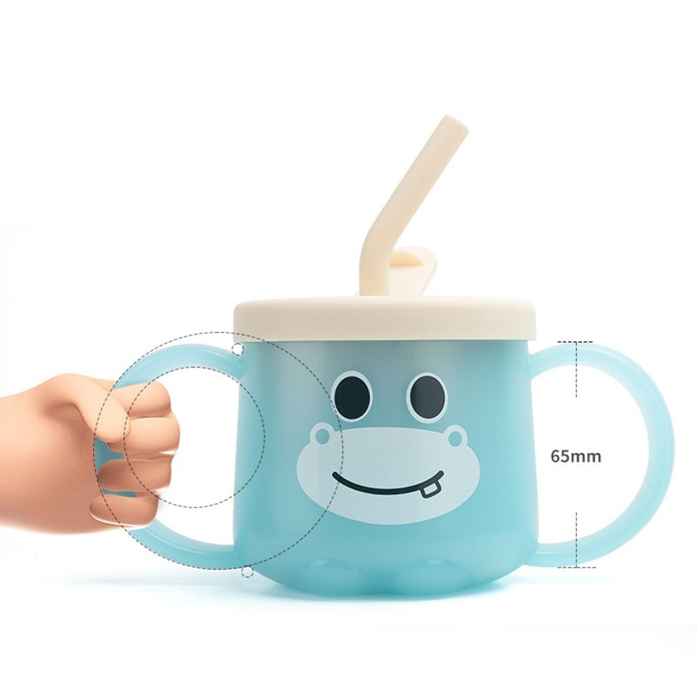 Scale Design Stainless Steel Toddler Cup Temperature-sensing Kids Milk Mug with Lid and Straw (BPA-Free, No FDA Certified)