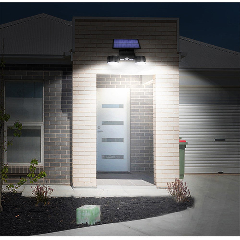 30-LED Solar Light Dual Head Solar Lamp PIR Motion Sensor Spotlight Waterproof Wall Outdoor Lights