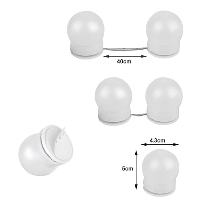 10-LED Mirror Dimmable Light Bulb Kit Vanity USB Makeup Mirror Light