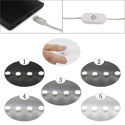 10-LED Mirror Dimmable Light Bulb Kit Vanity USB Makeup Mirror Light