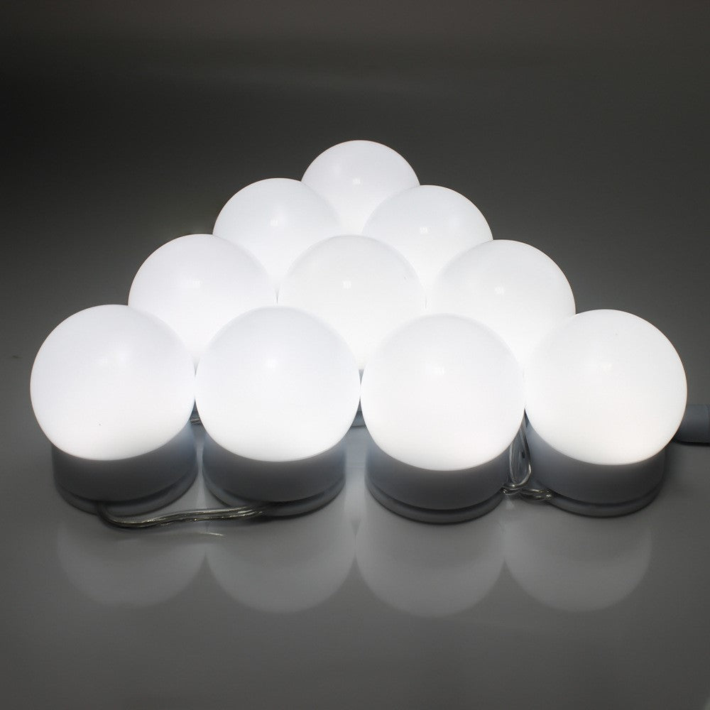 10-LED Mirror Dimmable Light Bulb Kit Vanity USB Makeup Mirror Light