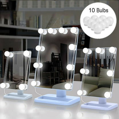 10-LED Mirror Dimmable Light Bulb Kit Vanity USB Makeup Mirror Light