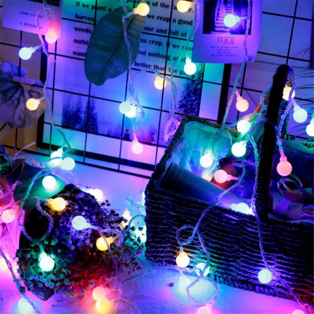80-LED 10m Ball Shape String Light Battery Powered Fairy Light for Home Party Festival