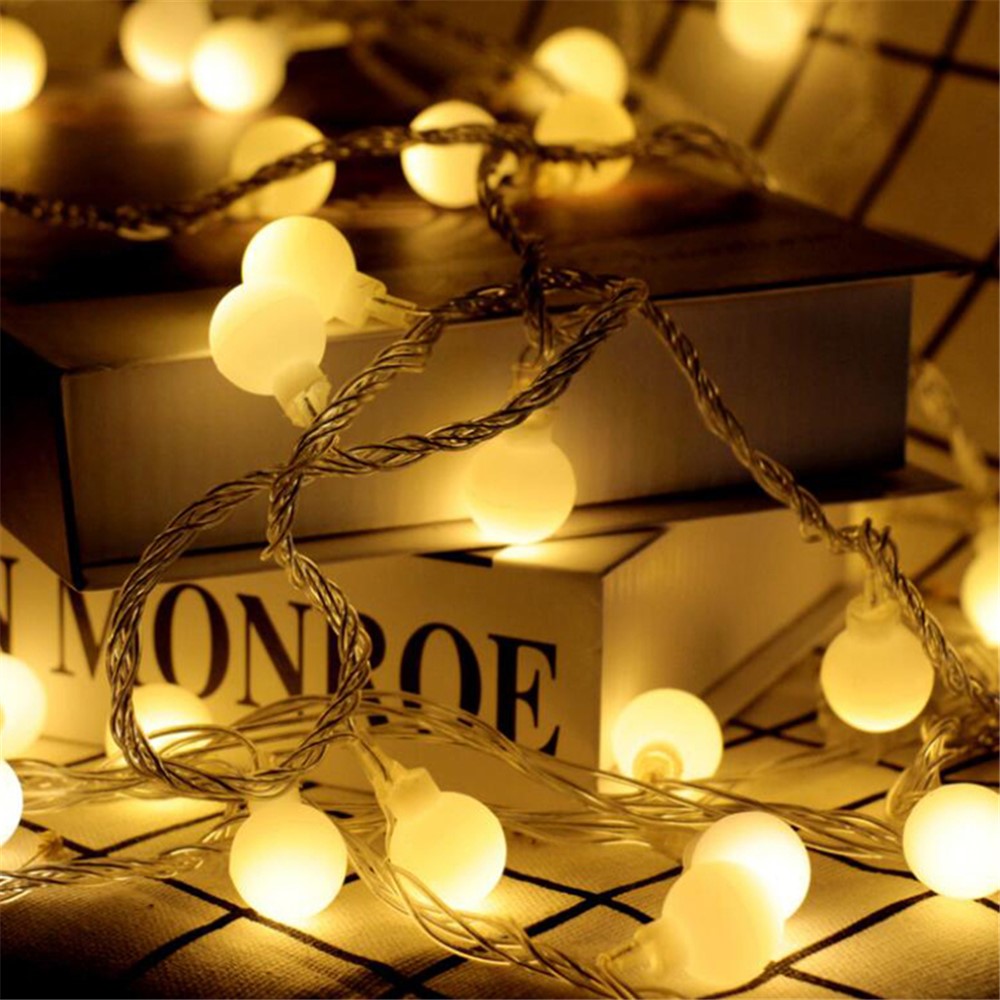 80-LED 10m Ball Shape String Light Battery Powered Fairy Light for Home Party Festival