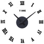 Frameless DIY Wall Clock 3D Acrylic Sticker Roman Numbers Wall Clock