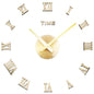 Frameless DIY Wall Clock 3D Acrylic Sticker Roman Numbers Wall Clock