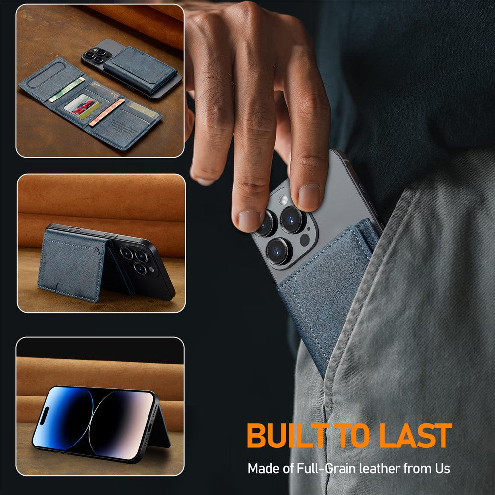 LC.IMEEKE Magnetic Card Holder Kickstand RFID Blocking PU Leather Phone Back Card Case