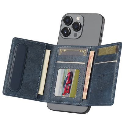 LC.IMEEKE Magnetic Card Holder Kickstand RFID Blocking PU Leather Phone Back Card Case