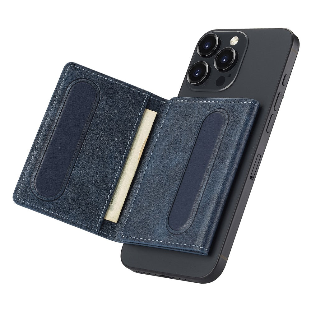 LC.IMEEKE Magnetic Card Holder Kickstand RFID Blocking PU Leather Phone Back Card Case