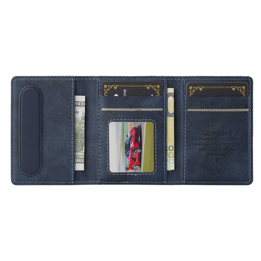 LC.IMEEKE Magnetic Card Holder Kickstand RFID Blocking PU Leather Phone Back Card Case