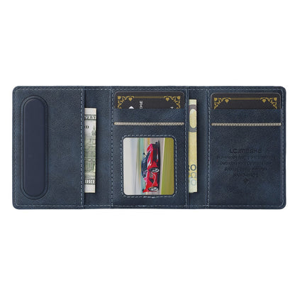 LC.IMEEKE Magnetic Card Holder Kickstand RFID Blocking PU Leather Phone Back Card Case