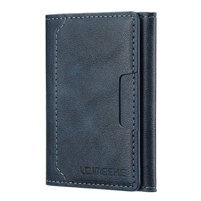 LC.IMEEKE Magnetic Card Holder Kickstand RFID Blocking PU Leather Phone Back Card Case