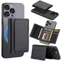 LC.IMEEKE Magnetic Card Holder Kickstand RFID Blocking PU Leather Phone Back Card Case