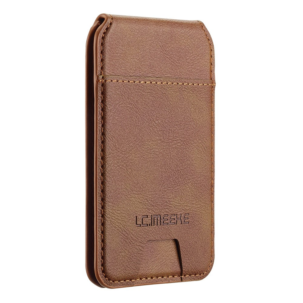 LC.IMEEKE Phone Magnetic Card Holder RFID Blocking Card Slots Leather Kickstand