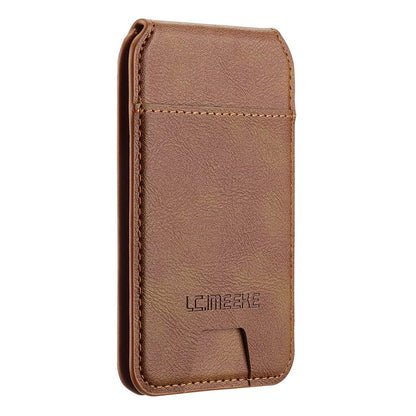 LC.IMEEKE Phone Magnetic Card Holder RFID Blocking Card Slots Leather Kickstand