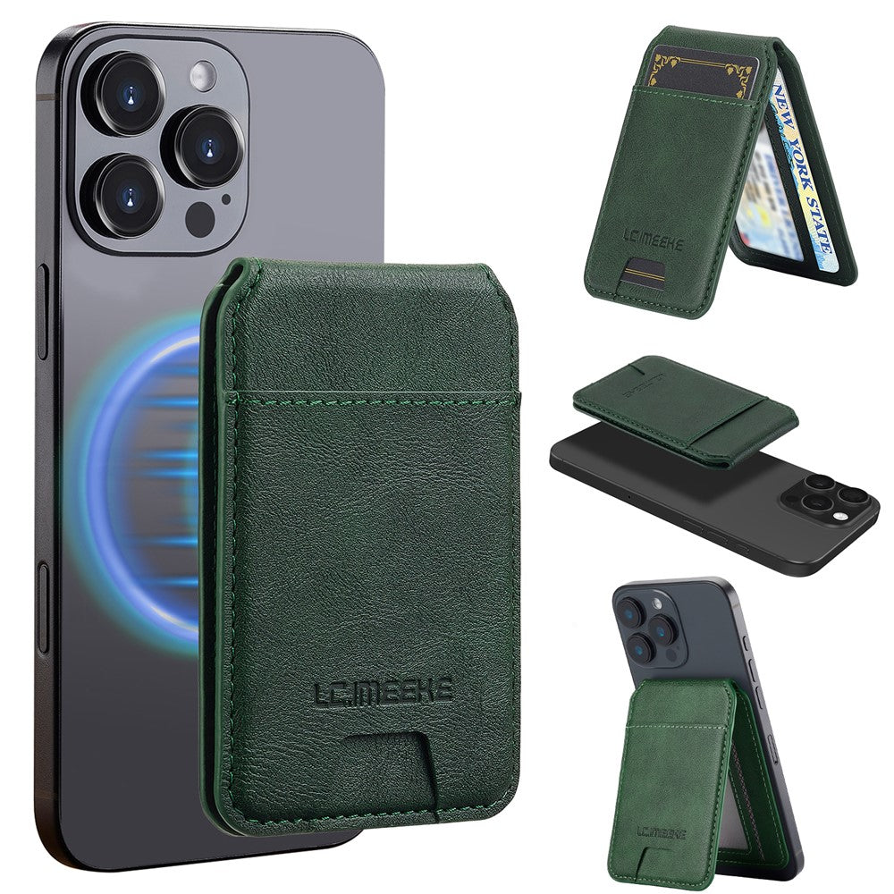 LC.IMEEKE Phone Magnetic Card Holder RFID Blocking Card Slots Leather Kickstand
