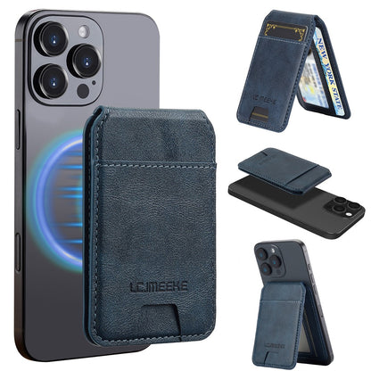 LC.IMEEKE Phone Magnetic Card Holder RFID Blocking Card Slots Leather Kickstand