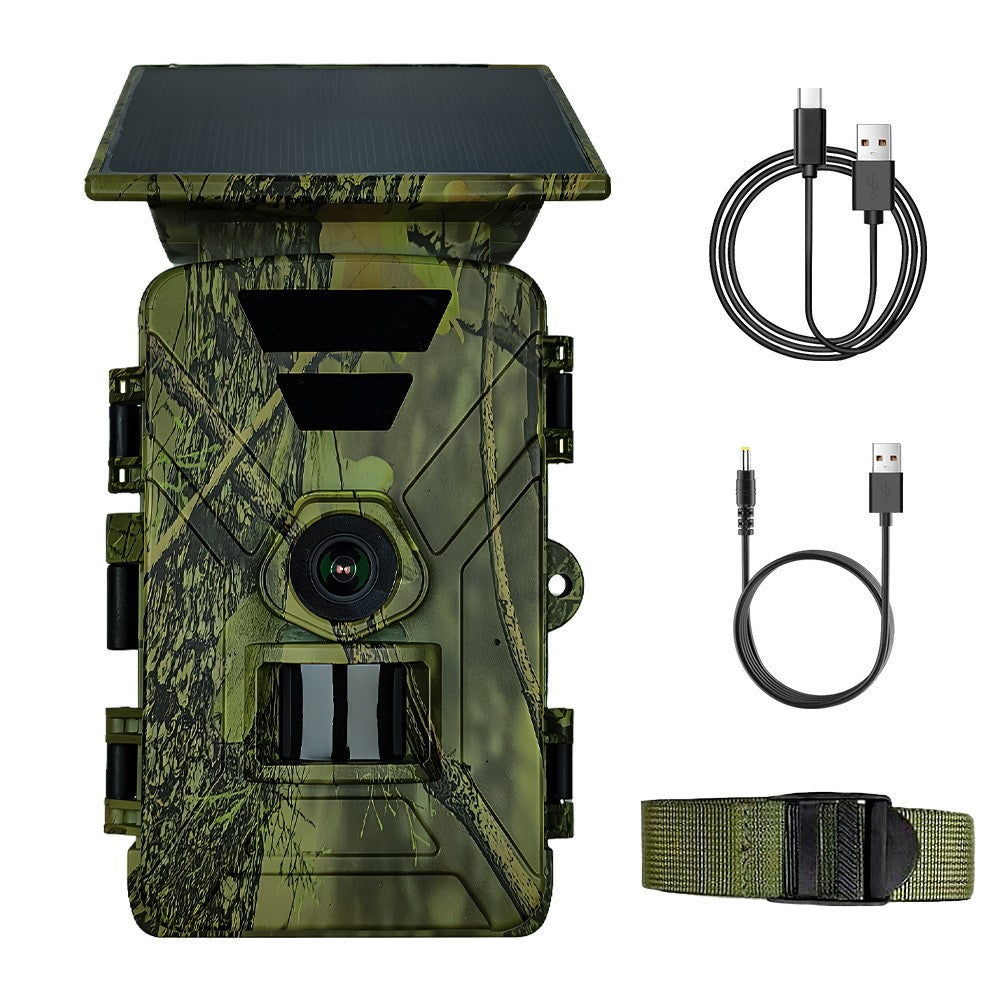PR903W Solar Trail Camera, 8K 60MP WiFi APP Hunting Camera IR Night Vision Trail Cam IP66 Waterproof for Wildlife Monitoring